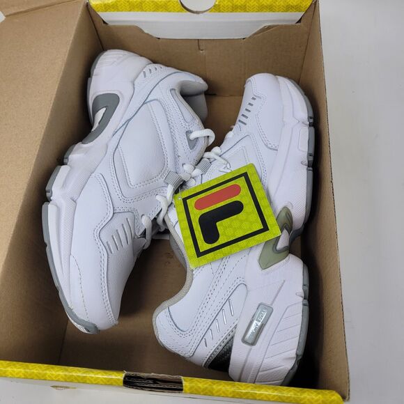 Fila Womens 6.5 Memory Workshift Slip Resistant Work Shoe White Restaurant Work - Picture 1 of 9